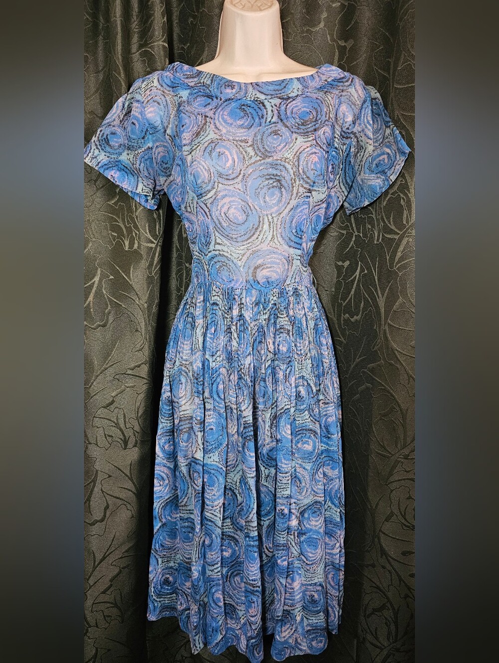 Vintage Sheer Blue Dress